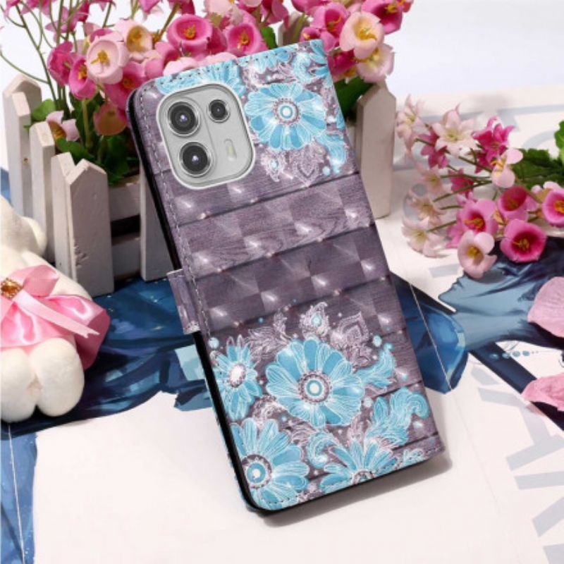 Housse Motorola Edge 20 Lite Fleurs Bleues