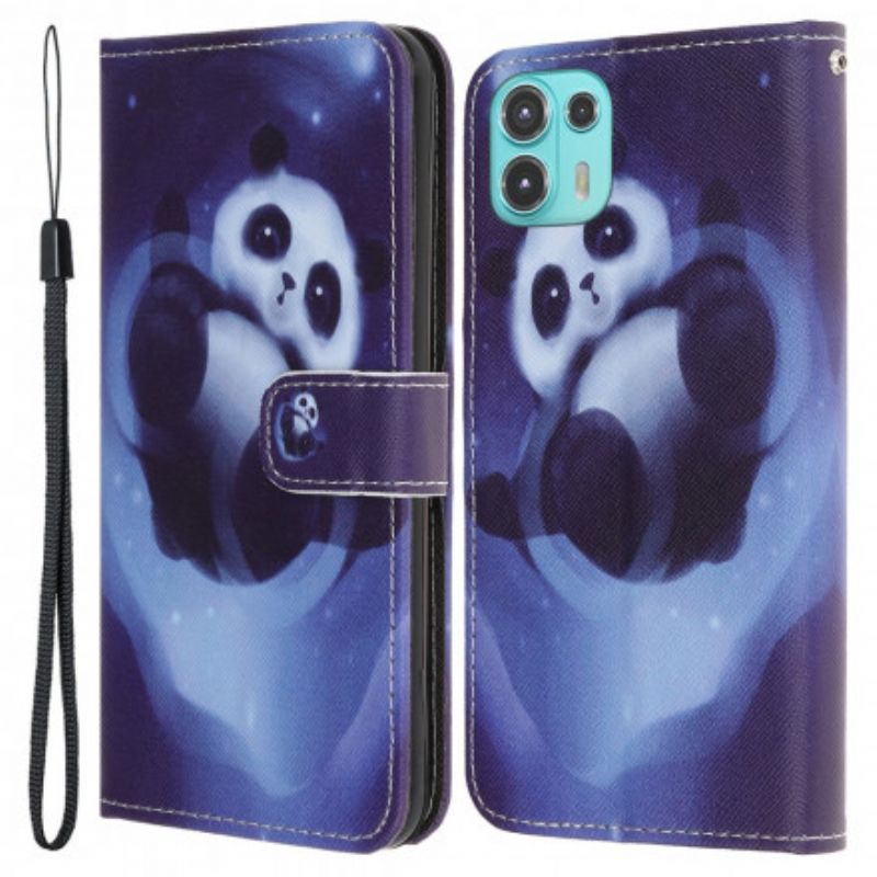 Housse Motorola Edge 20 Lite Panda Space À Lanière