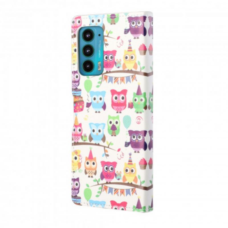 Housse Motorola Edge 20 Multiples Hiboux