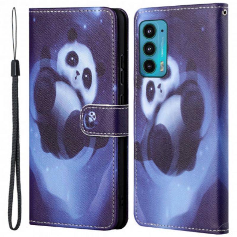 Housse Motorola Edge 20 Panda Space À Lanière