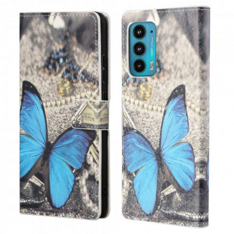 Housse Motorola Edge 20 Papillon Bleu