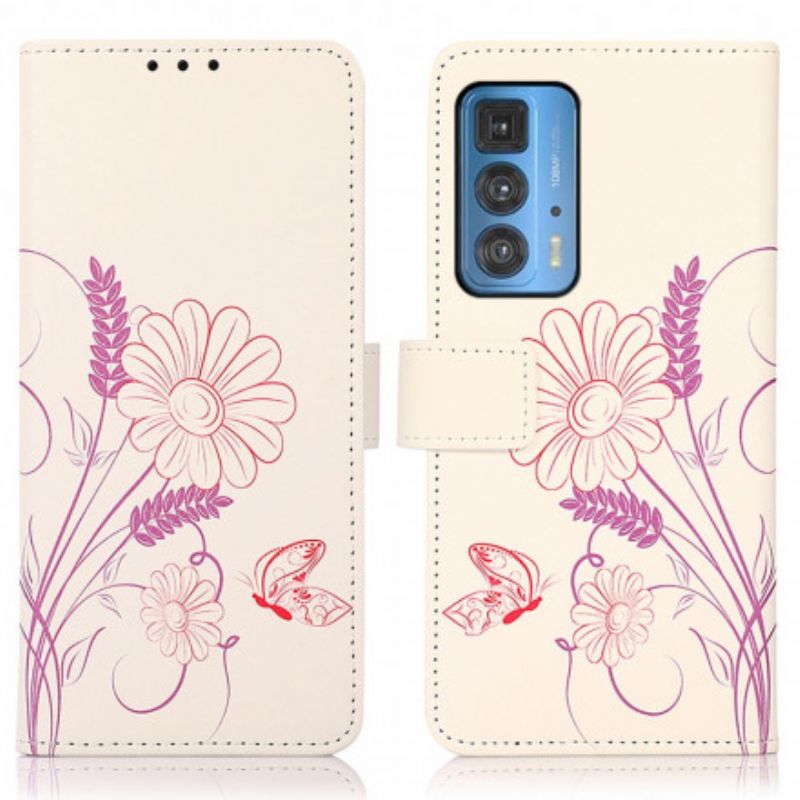 Housse Motorola Edge 20 Pro Dessin Papillons Et Fleurs