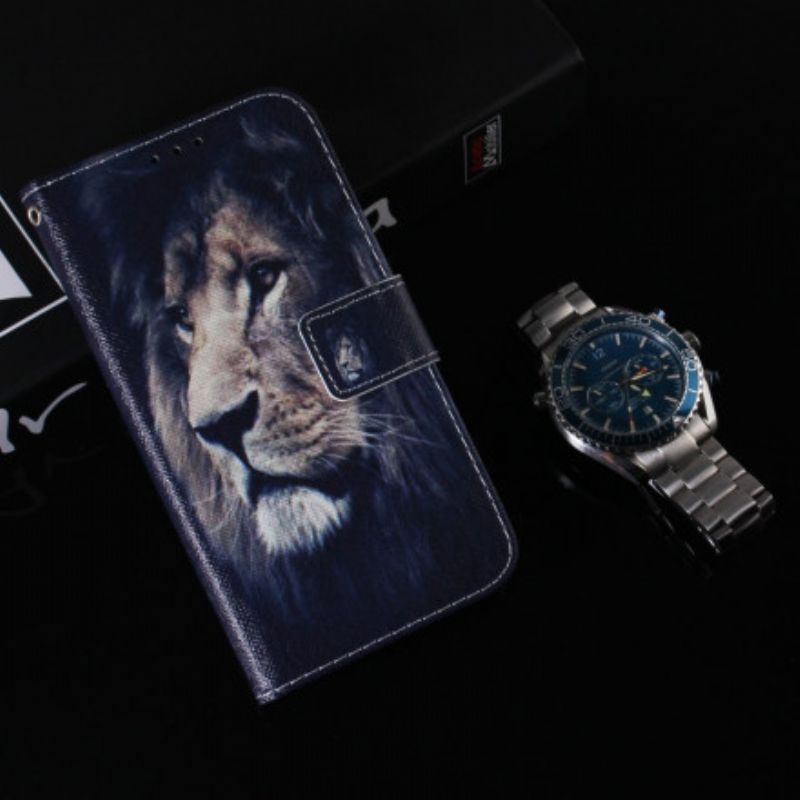 Housse Motorola Edge 20 Pro Dreaming Lion