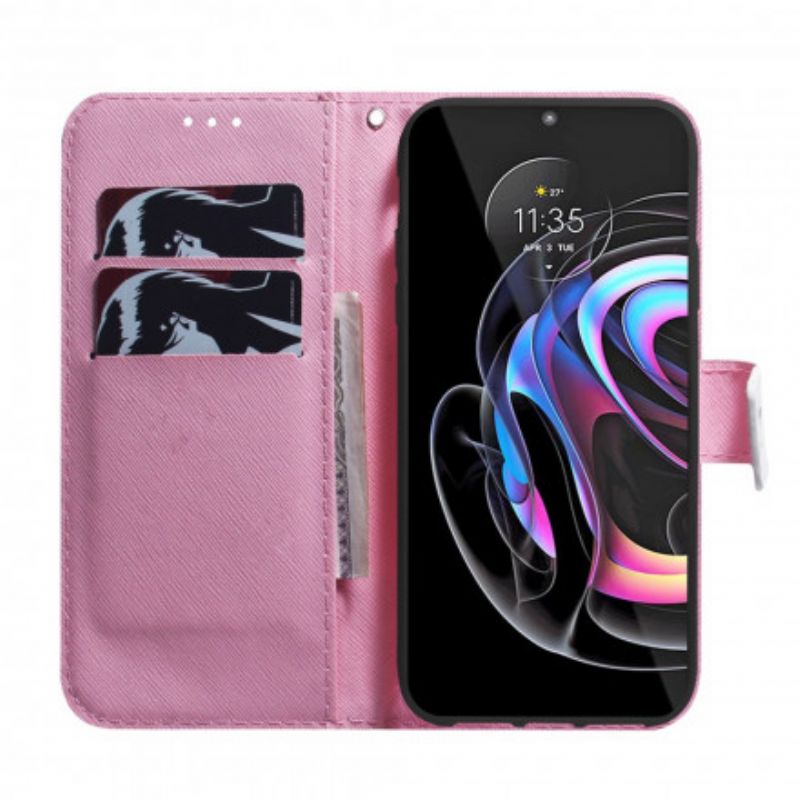 Housse Motorola Edge 20 Pro Fleur Vieux Rose