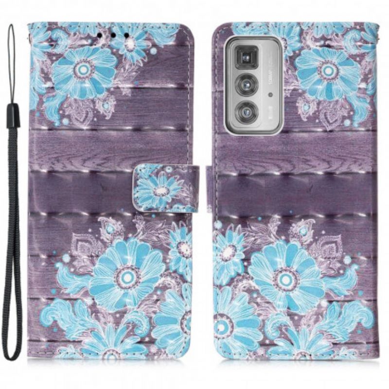 Housse Motorola Edge 20 Pro Fleurs Bleues