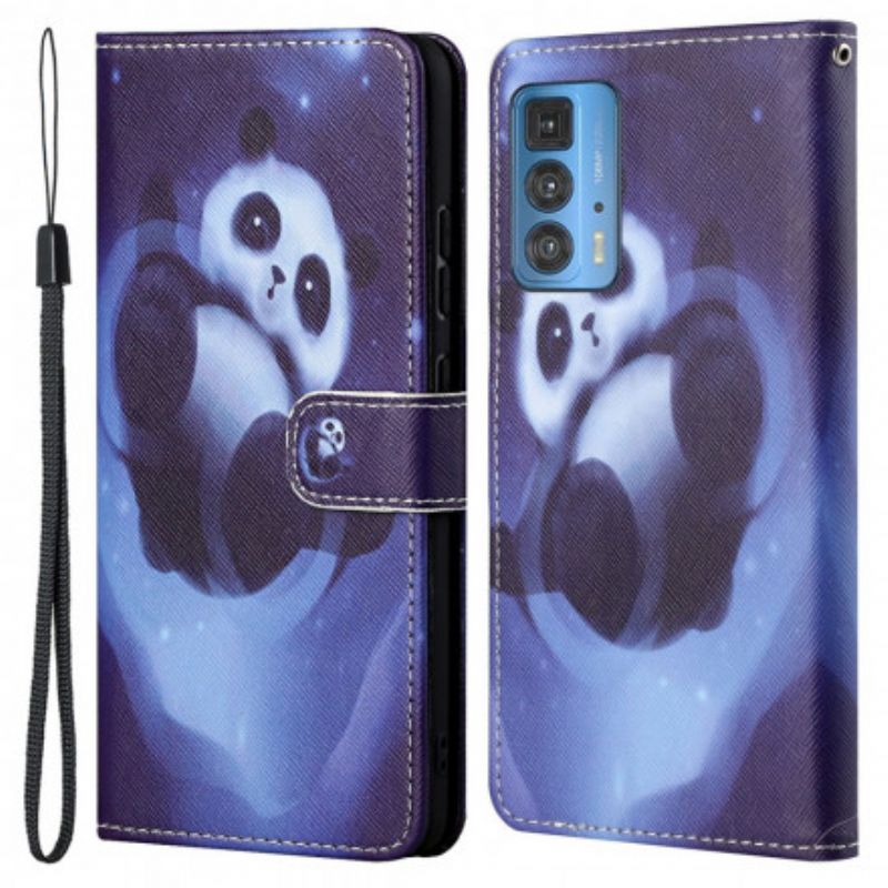 Housse Motorola Edge 20 Pro Panda Space À Lanière