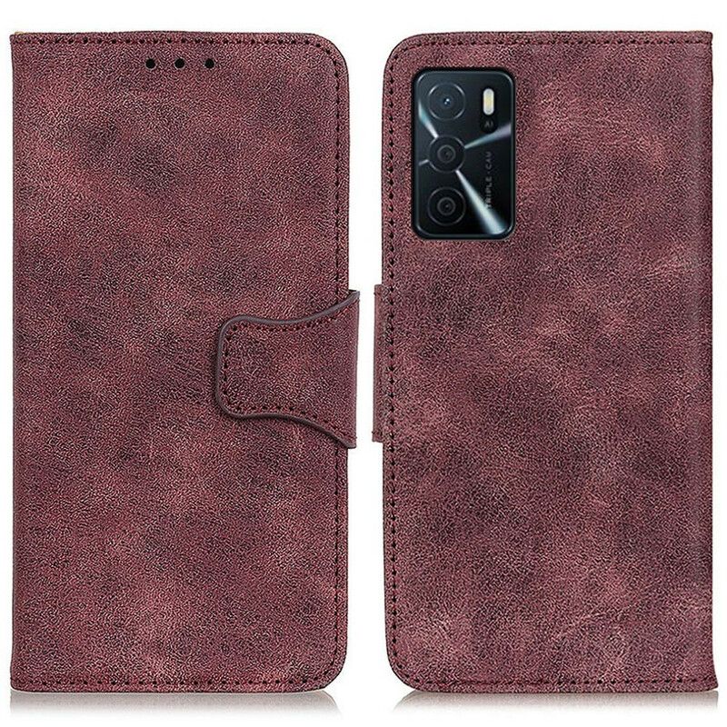 Housse Oppo A16 / A16s Cuir Fendu Vintage