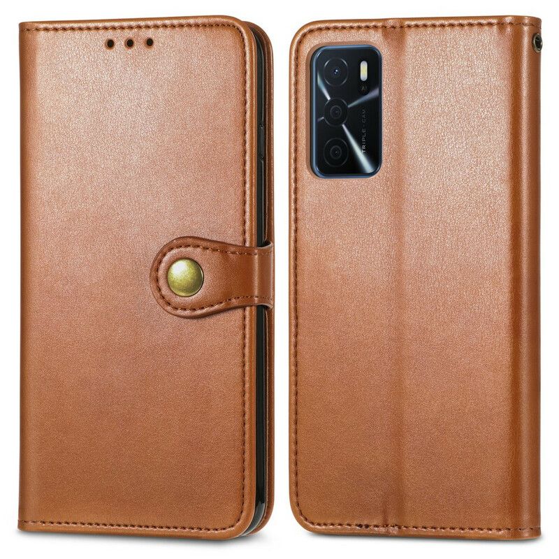 Housse Oppo A16 / A16s Simili Cuir Et Fermoir Vintage