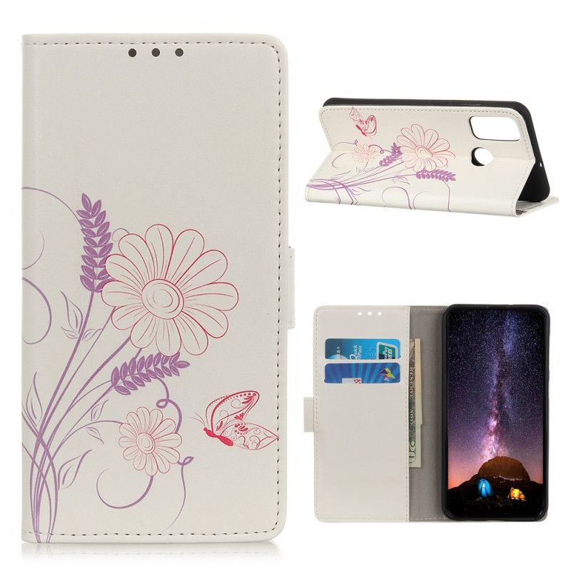 Housse Oppo A53 / A53s Dessin Papillons Et Fleurs