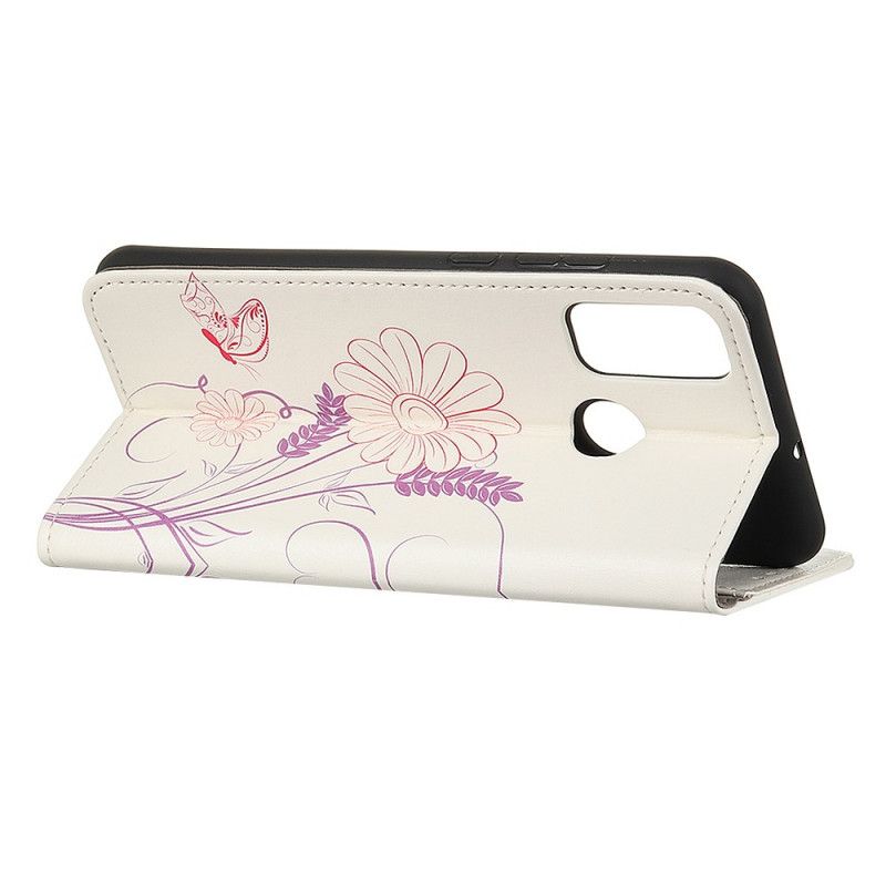 Housse Oppo A53 / A53s Dessin Papillons Et Fleurs