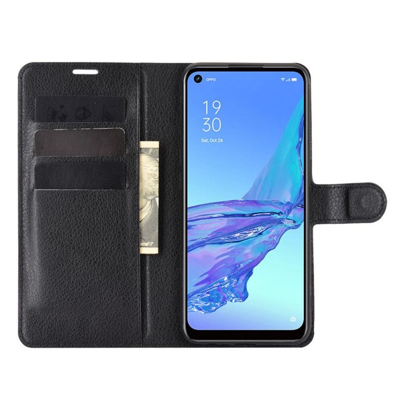 Housse Oppo A53 / A53s Simili Cuir Litchi Classique