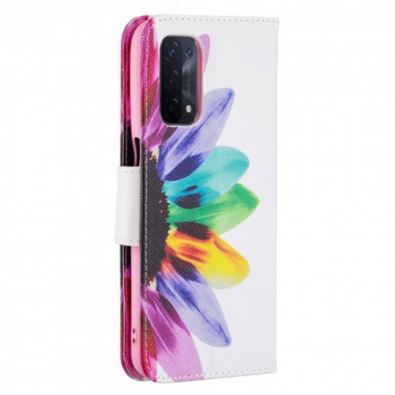 Housse Oppo A54 5G / A74 5G Fleur Aquarelle