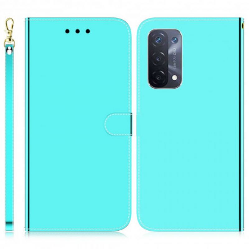 Housse Oppo A54 5G / A74 5G Simili Cuir Couverture Miroir