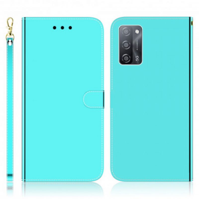 Housse Oppo A54 5G / A74 5G Simili Cuir Couverture Miroir