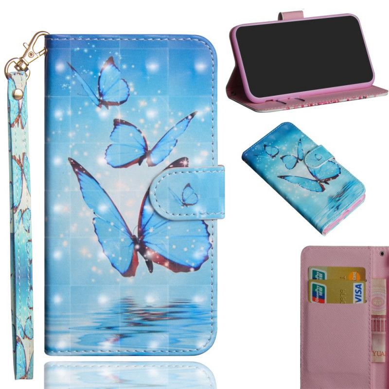 Housse Oppo A9 2020 / A5 2020 Papillons Bleus Volants