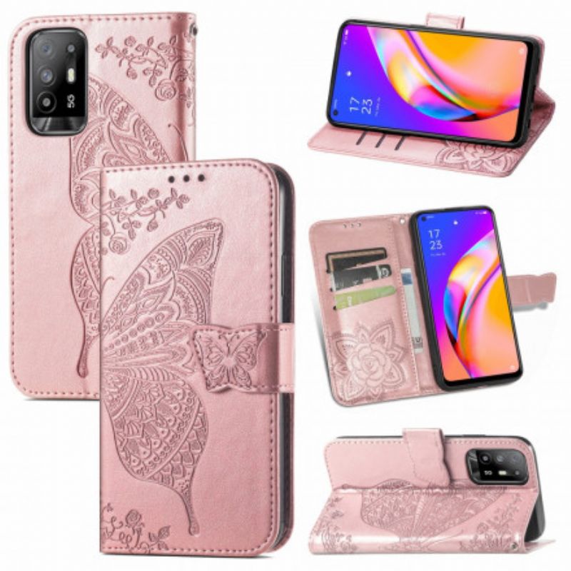 Housse Oppo A94 5G Demi Papillons