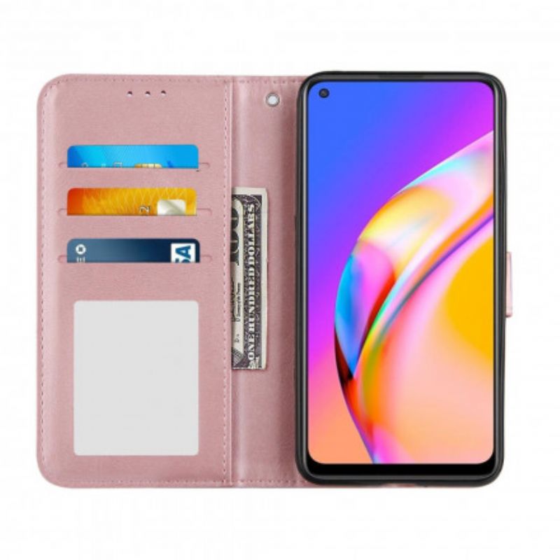 Housse Oppo A94 5G Effet Cuir Géo À Lanière