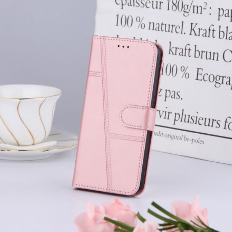 Housse Oppo A94 5G Effet Cuir Géo À Lanière