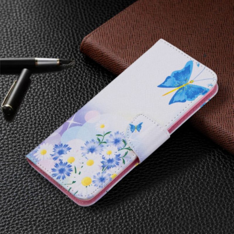 Housse Oppo A94 5G Papillons Et Fleurs Peints