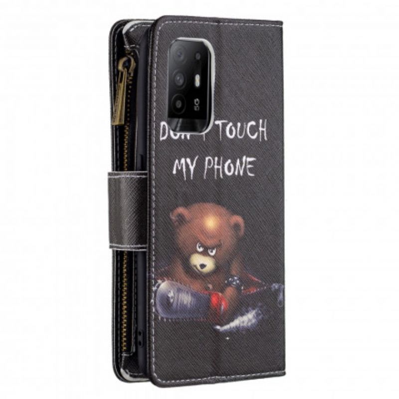 Housse Oppo A94 5G Poche Zippée Ours