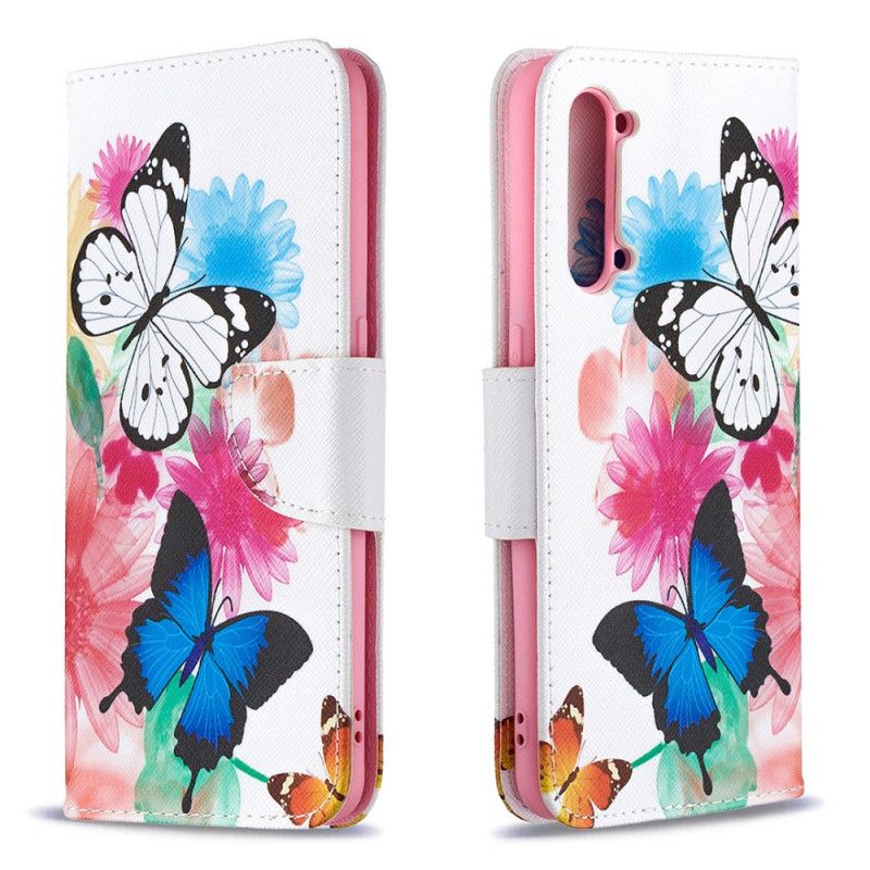 Housse Oppo Find X2 Lite Papillons Et Fleurs Peints