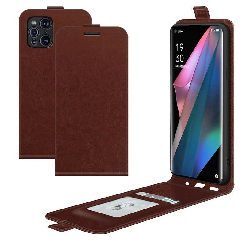 Housse Oppo Find X3 / X3 Pro Rabat Vertical Effet Cuir