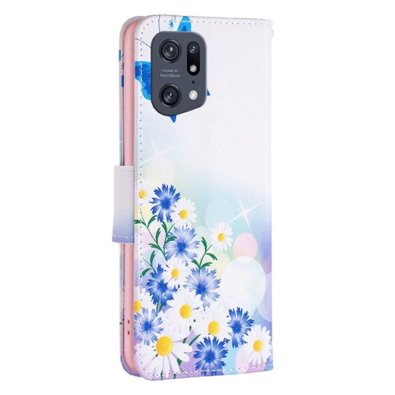 Housse Oppo Find X5 Pro Papillons Aquarelle