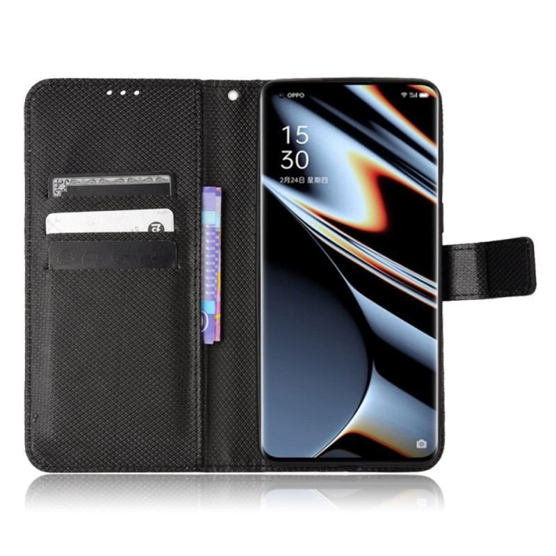 Housse Oppo Find X5 Pro Simili Cuir Stylé à Lanière