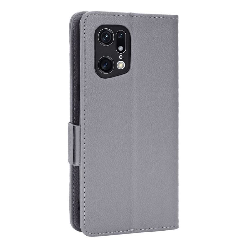 Housse Oppo Find X5 Pro Style Cuir Litchi Traditionnel