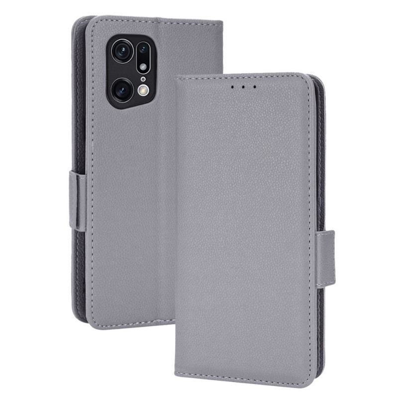 Housse Oppo Find X5 Pro Style Cuir Litchi Traditionnel