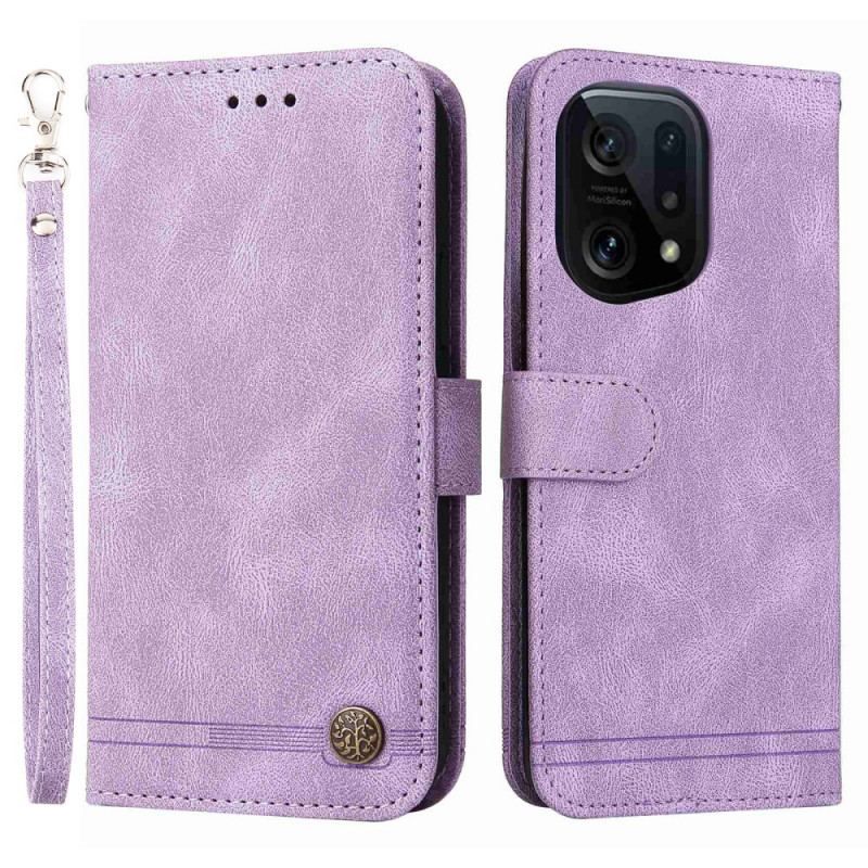 Housse Oppo Find X5 Style Cuir avec Rivet Décoratif