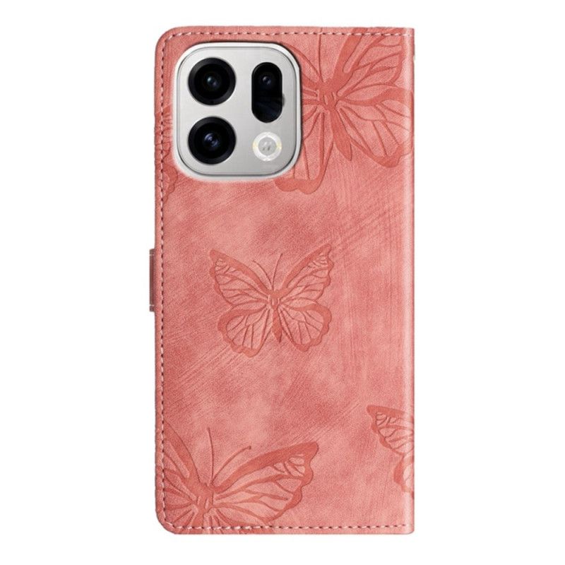 Housse Oppo Find X9 Pro 5G Effet Daim Papillons