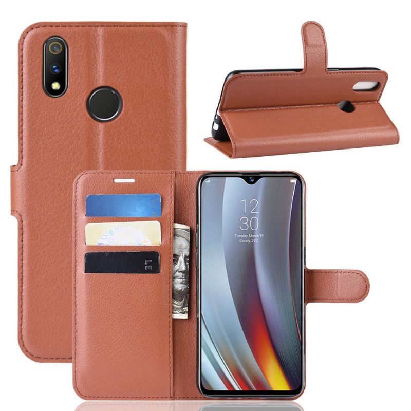 Housse Oppo Realme 3 Pro Simil Cuir Litchi