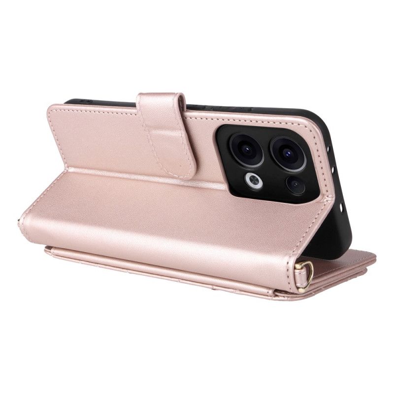 Housse Oppo Reno 13 5G Design Rétro avec Lanière et Bandoulière