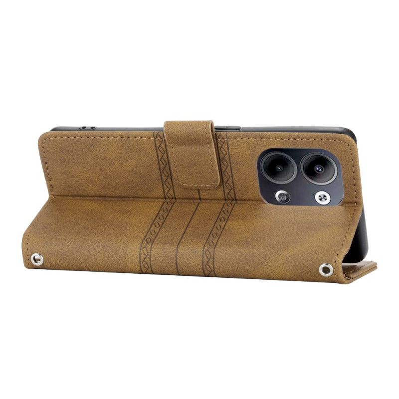 Housse Oppo Reno 13 5G Double Frise à Lanière