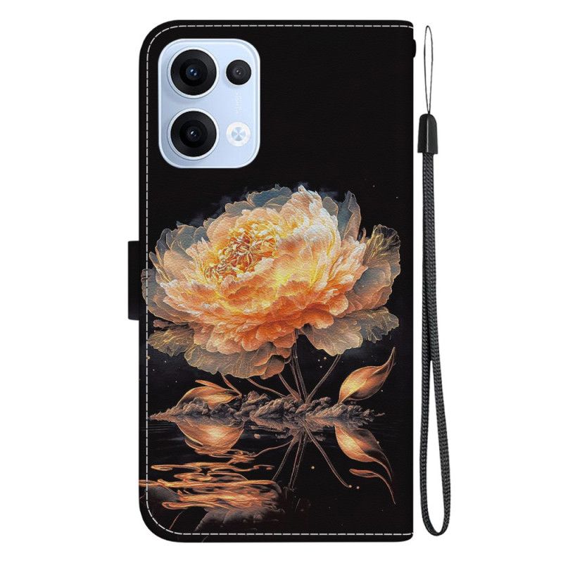 Housse Oppo Reno 13 5G Pivoine Dorée