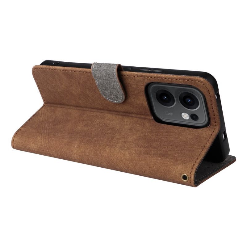 Housse Oppo Reno 13F 4G / 5G / FS 5G Portefeuille RFID à Lanière