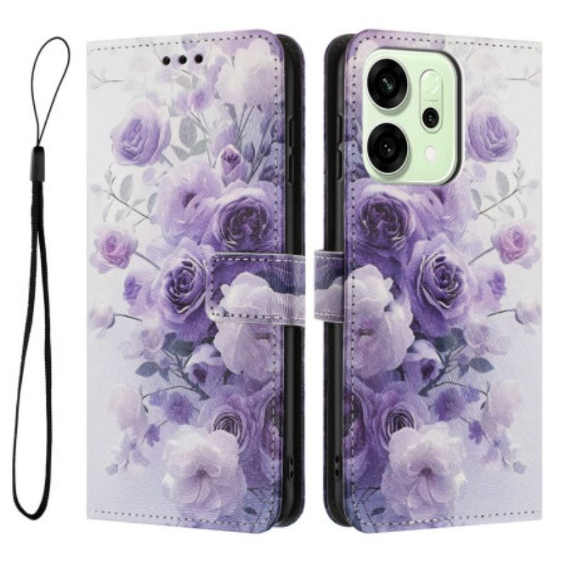 Housse Oppo Reno 14 5G / 14F 5G Fleurs Vioettes