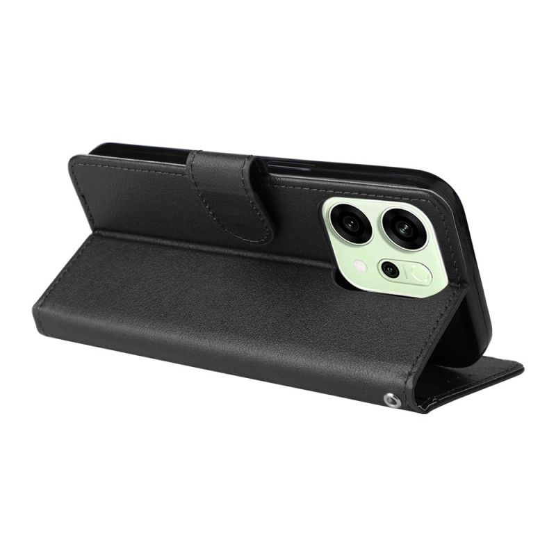 Housse Oppo Reno 14 5G Effet Cuir Uni à Lanière