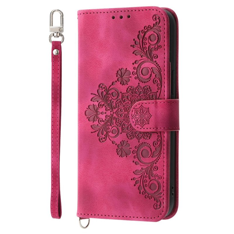 Housse Oppo Reno 14 5G Motif Floral et Sangles