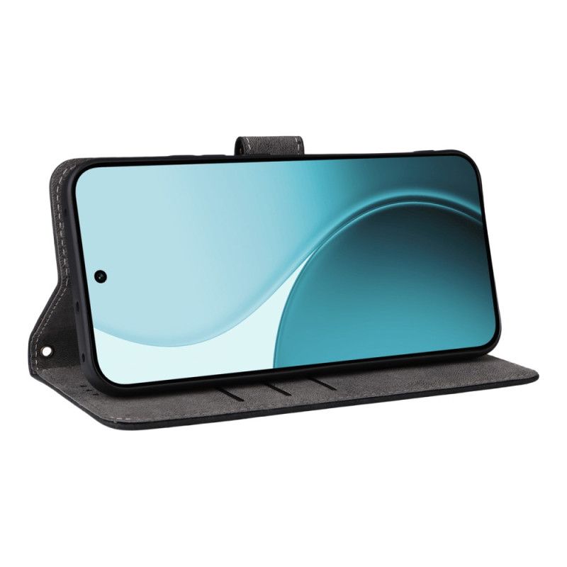 Housse Oppo Reno 14 F 5G Protection RFID Effet Daim à Lanière