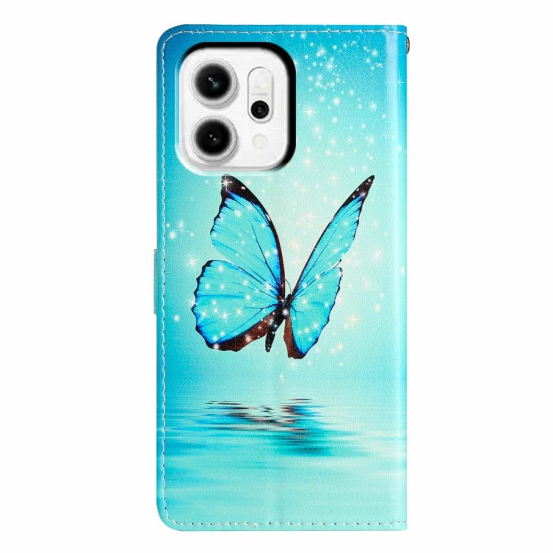 Housse Oppo Reno 14 Papillon Bleu