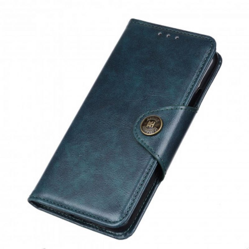 Housse Oppo Reno 6 5G Simili Cuir Bouton Vintage