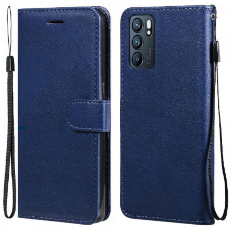 Housse Oppo Reno 6 5G Solid Color Serie À Lanière