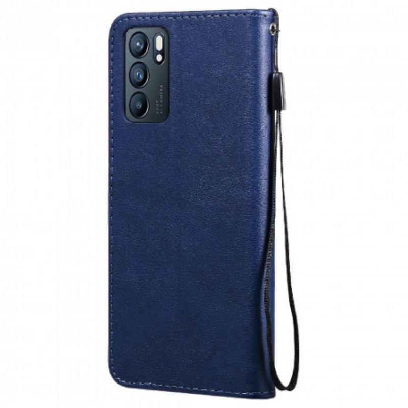 Housse Oppo Reno 6 5G Solid Color Serie À Lanière