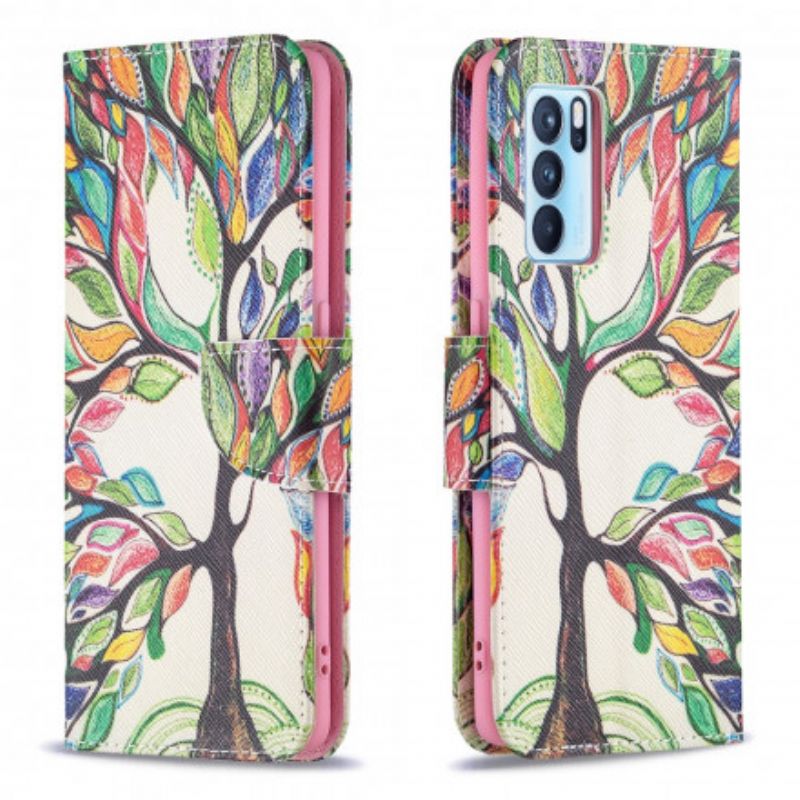 Housse Oppo Reno 6 Pro 5G Arbre Coloré