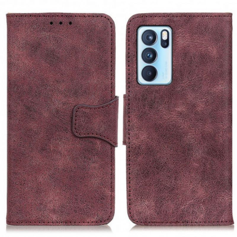 Housse Oppo Reno 6 Pro 5G Cuir Fendu Vintage