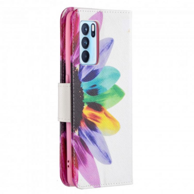 Housse Oppo Reno 6 Pro 5G Fleur Aquarelle