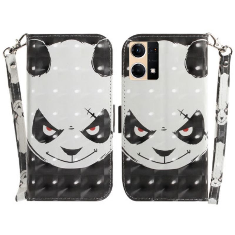 Housse Oppo Reno 7 Angry Panda à Lanière