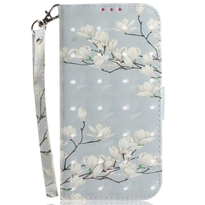 Housse Oppo Reno 7 Branche de Fleurs Blanches